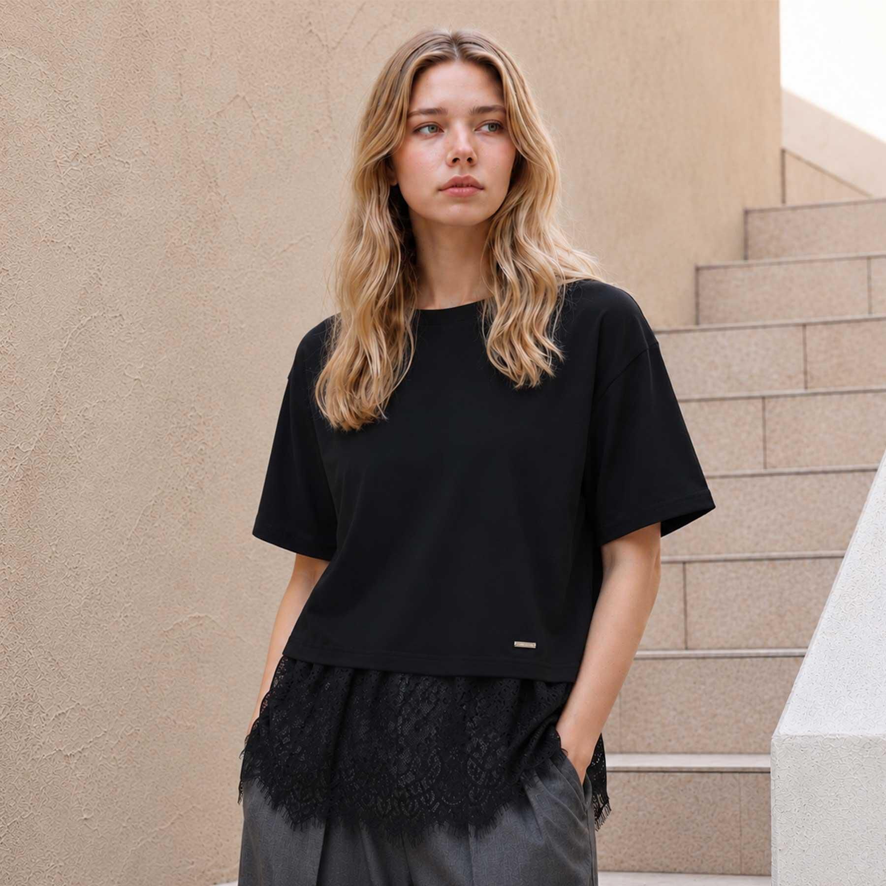 DRESSTERIOR「レースドッキングレイヤード Tシャツ」|Tシャツ・カットソー|