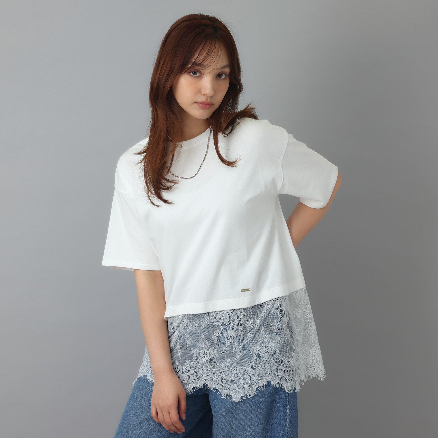 DRESSTERIOR「レースドッキングレイヤード Tシャツ」|Tシャツ・カットソー|
