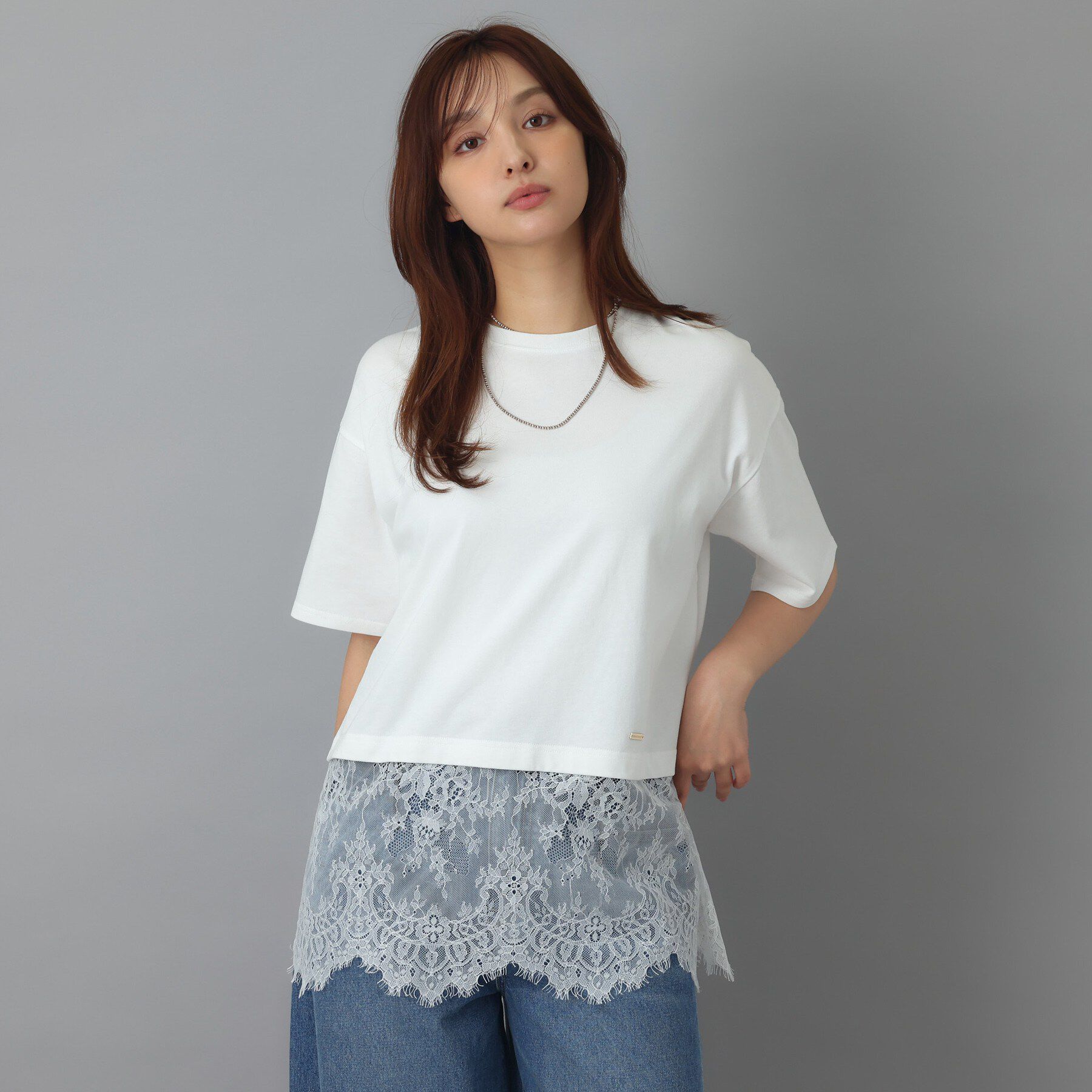 DRESSTERIOR「レースドッキングレイヤード Tシャツ」|Tシャツ・カットソー|
