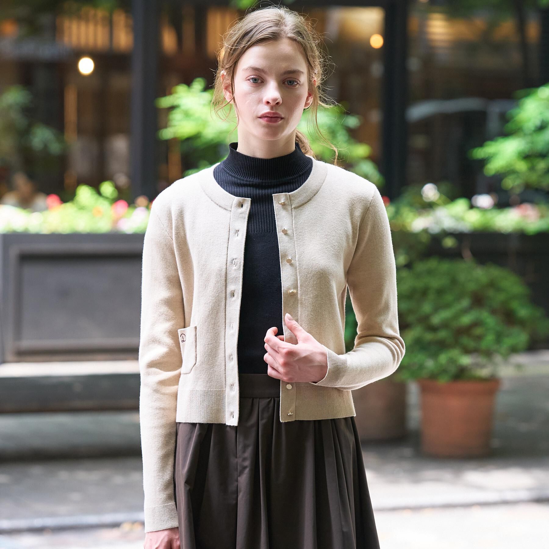 DRESSTERIOR「ウォッシャブルコットンカシミヤ混カーディガン」|カーディガン|