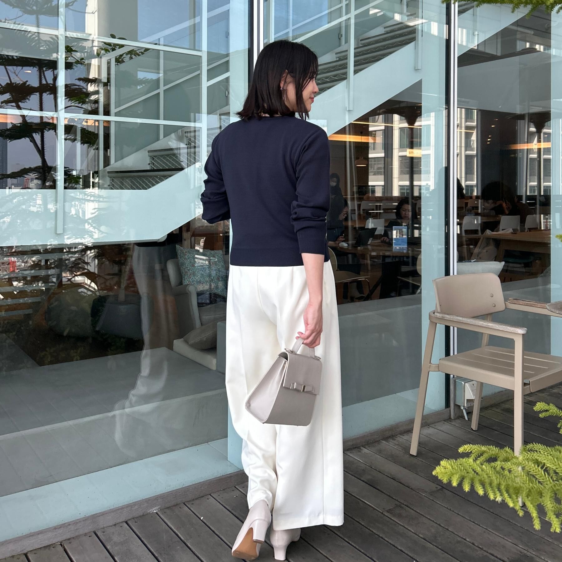 Couture broach「【洗える】コードレース カーディガン」|カーディガン|