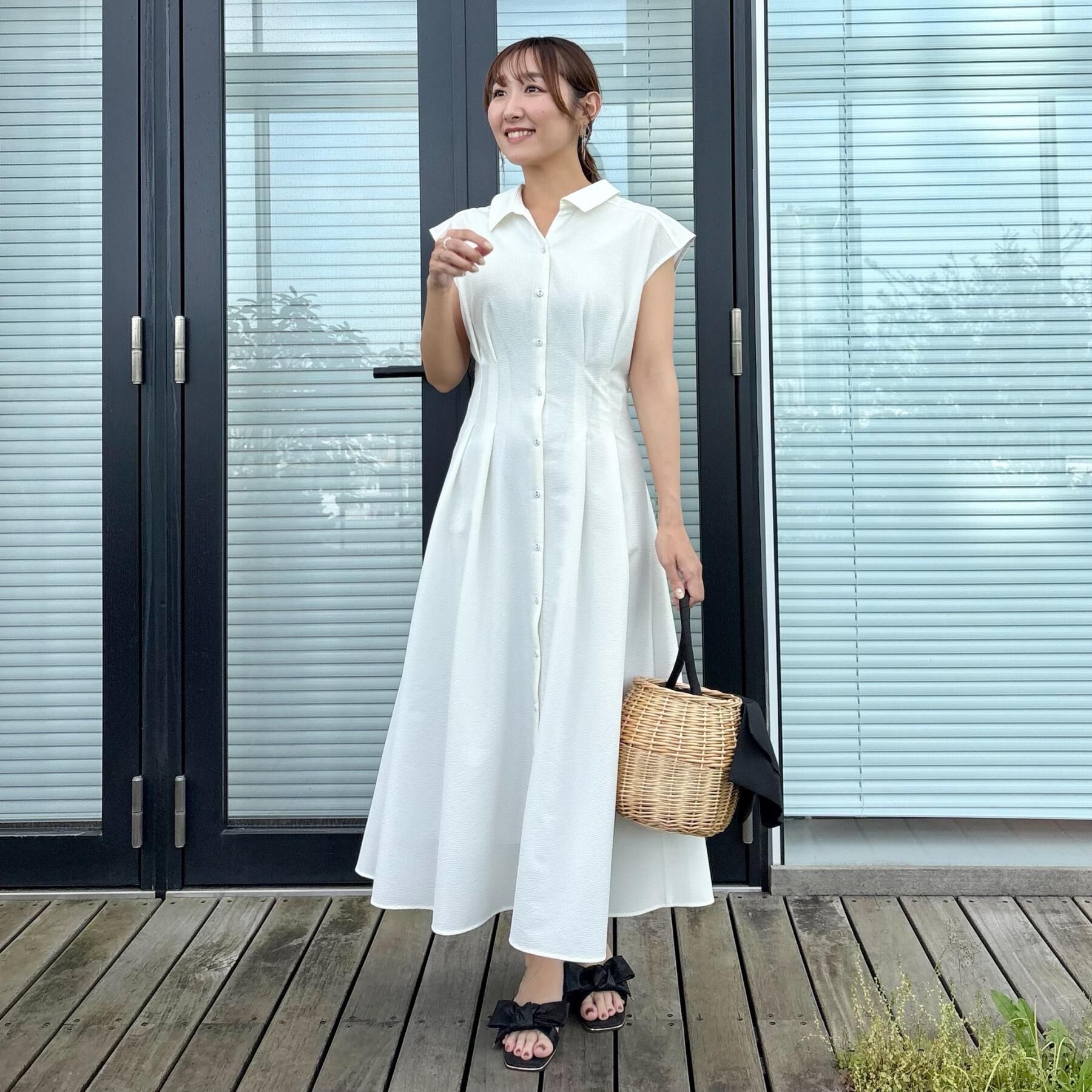 Couture broach「【洗える】サッカー シャツワンピース」|ワンピース|