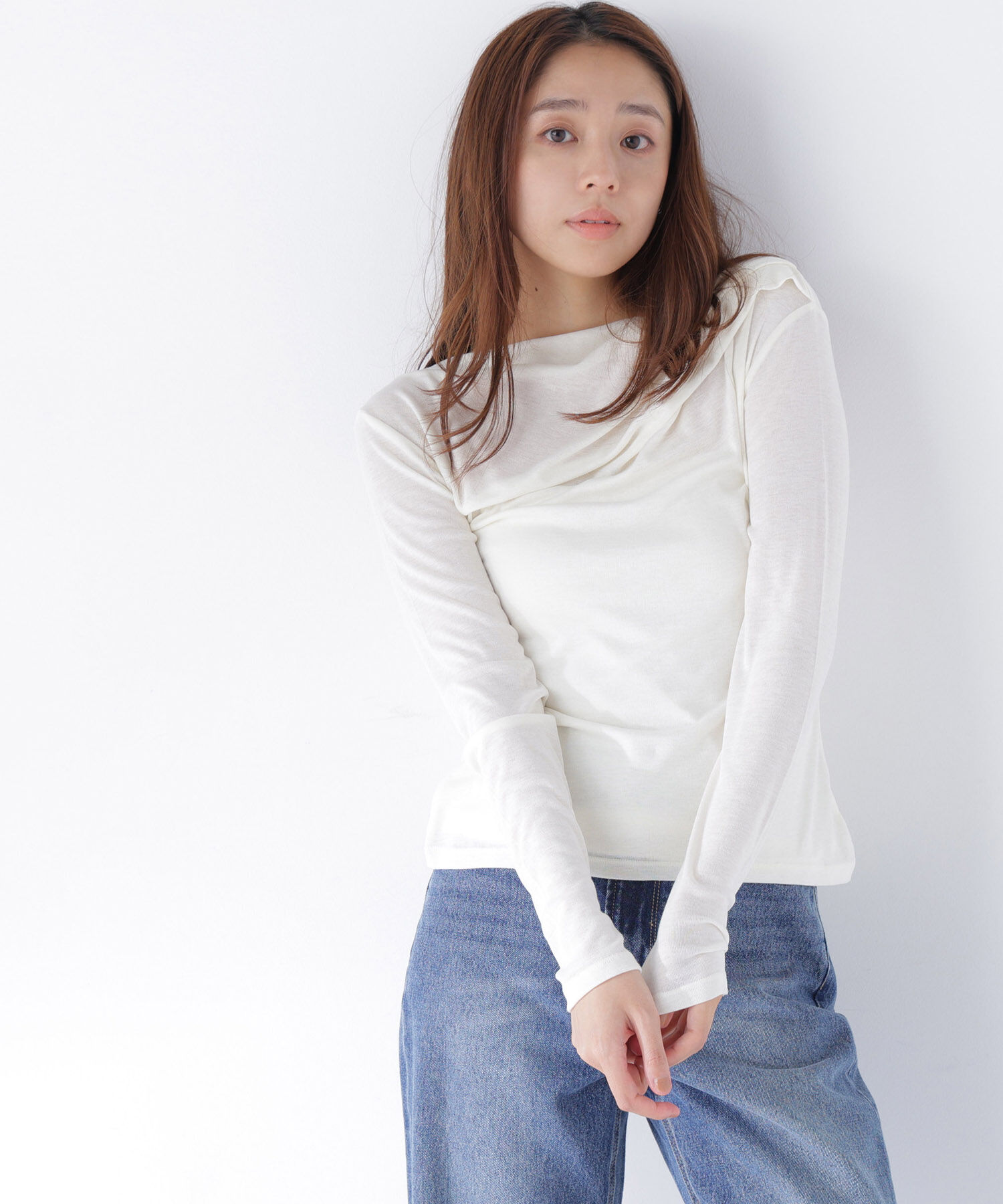  「肩タックシアーカットソー」|Tシャツ・カットソー|
