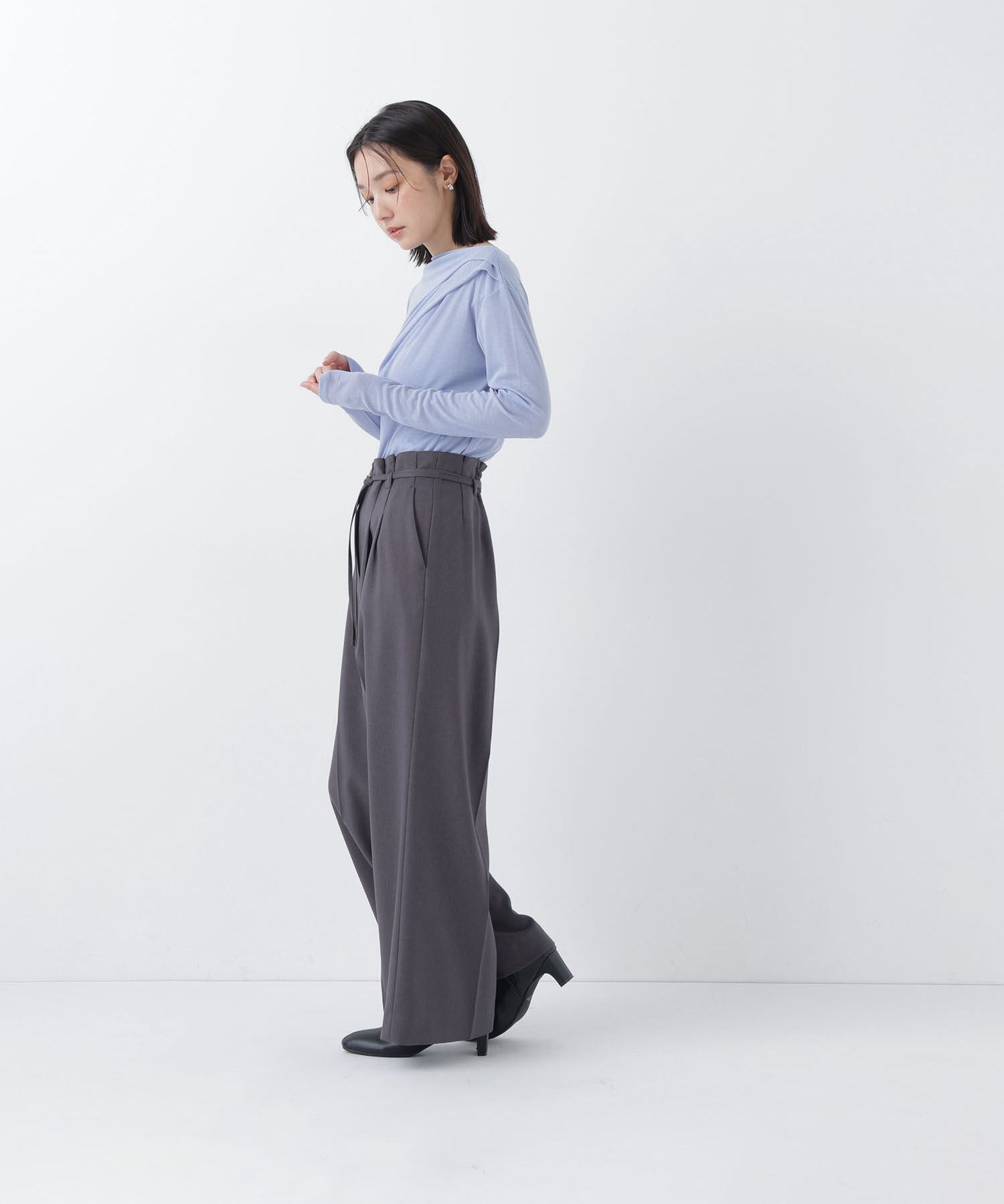  「肩タックシアーカットソー」|Tシャツ・カットソー|