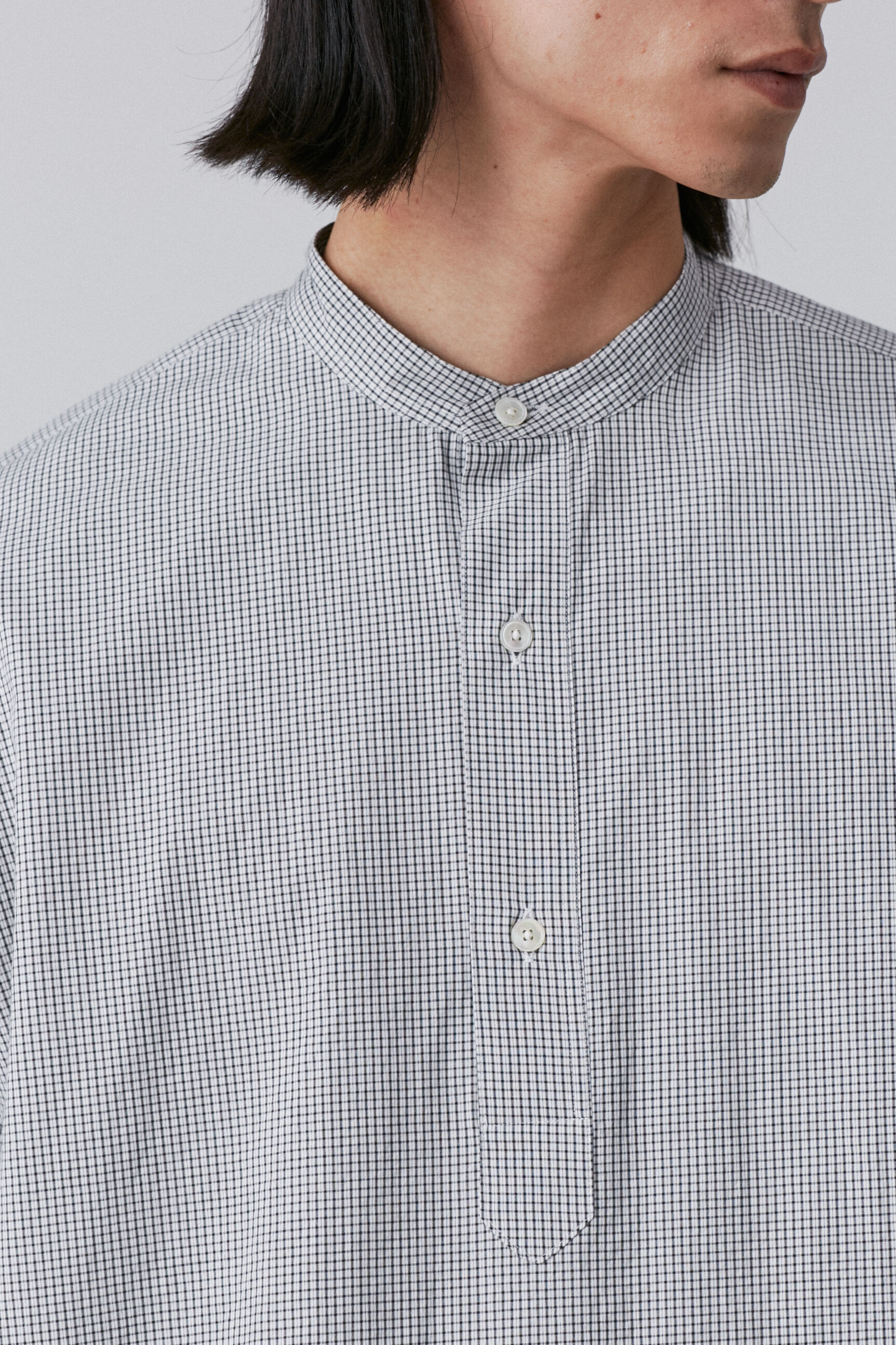 YLEVE 「YLEVE / COTTON STRIPE CHECK PULL OVER SHIRT」|シャツ・ブラウス|