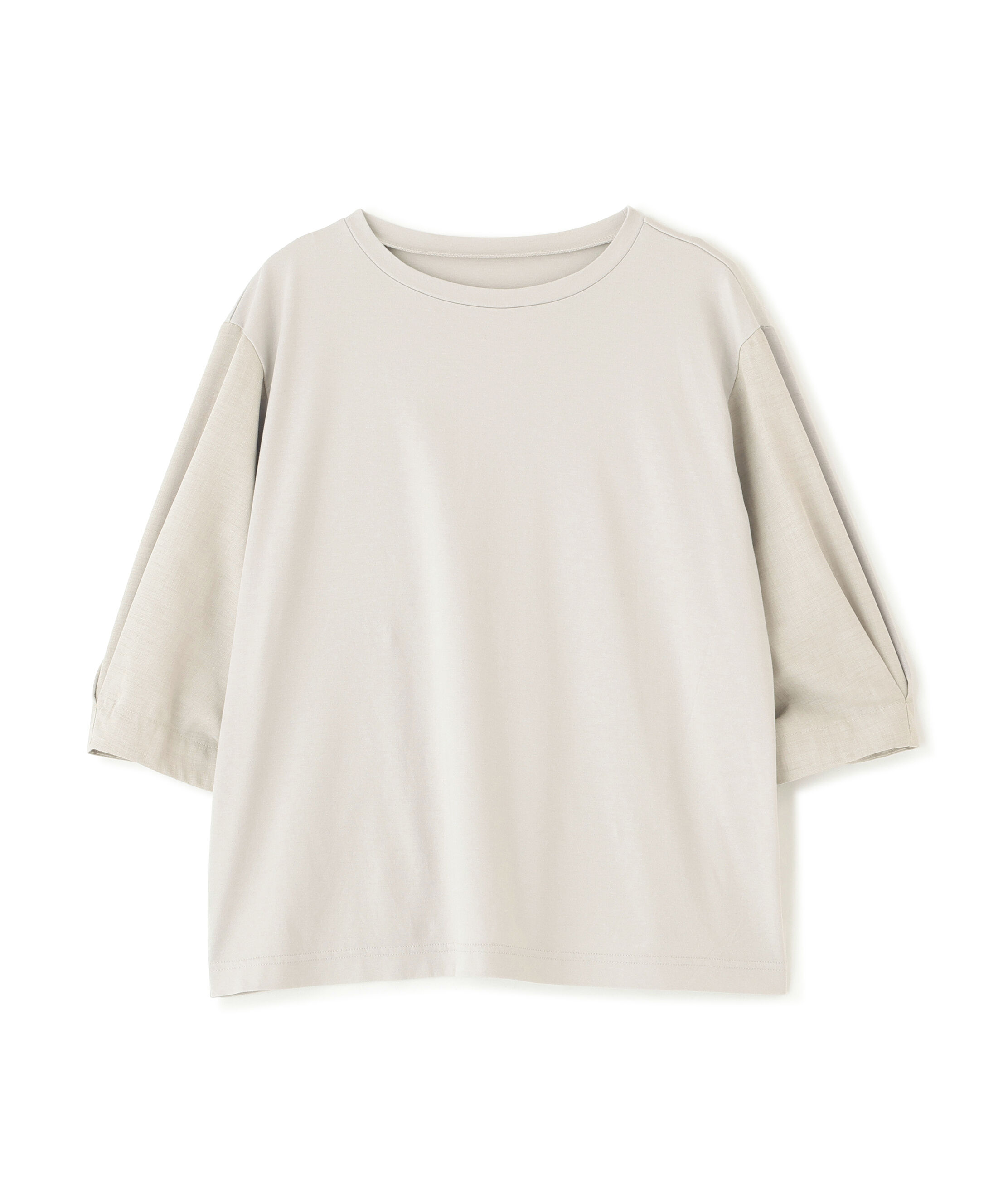  「《洗える》布帛コンビカットソー」|Tシャツ・カットソー|
