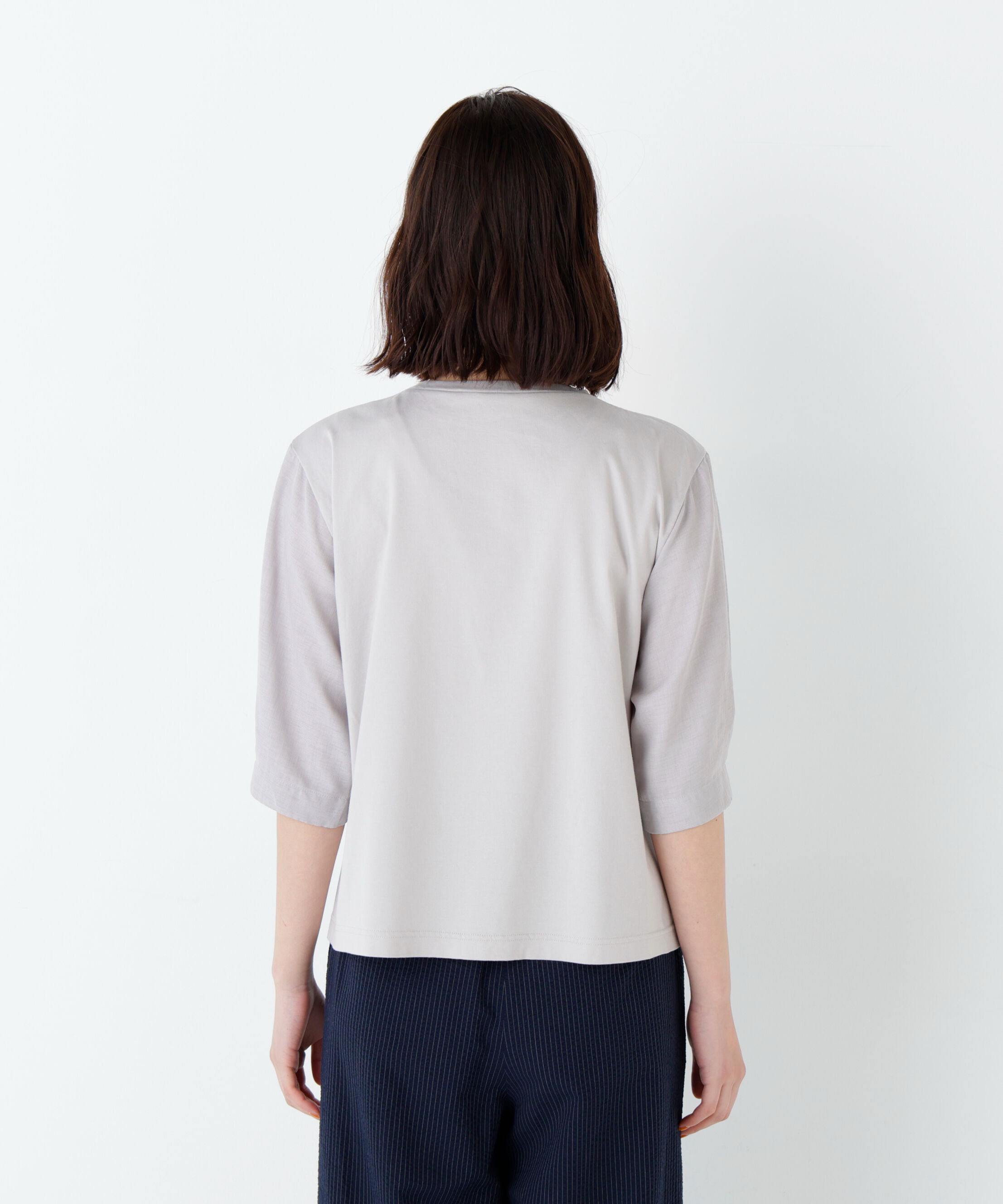  「《洗える》布帛コンビカットソー」|Tシャツ・カットソー|