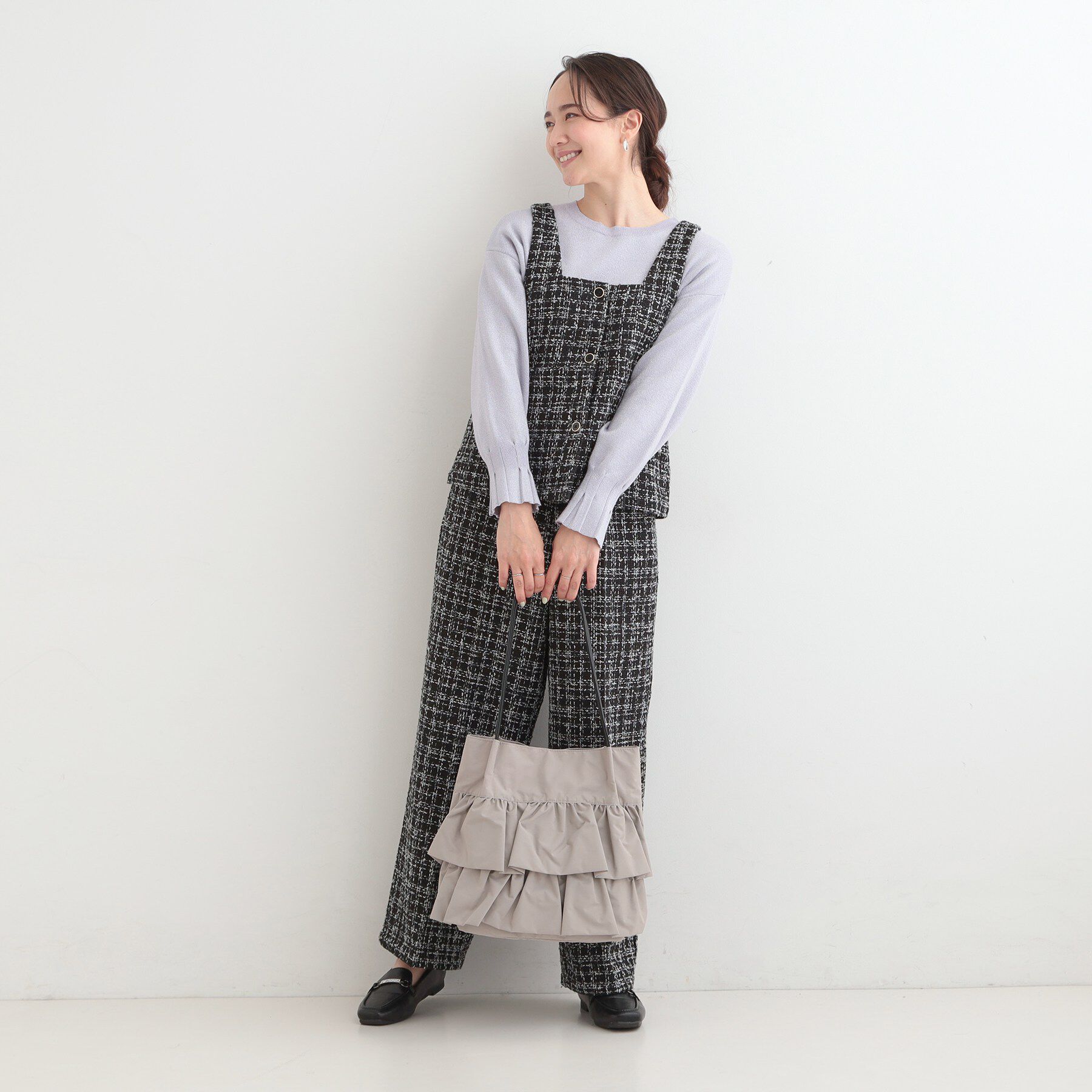 SHOO･LA･RUE「【撥水】つまみハンドルフリルトートバッグ」|トートバッグ|