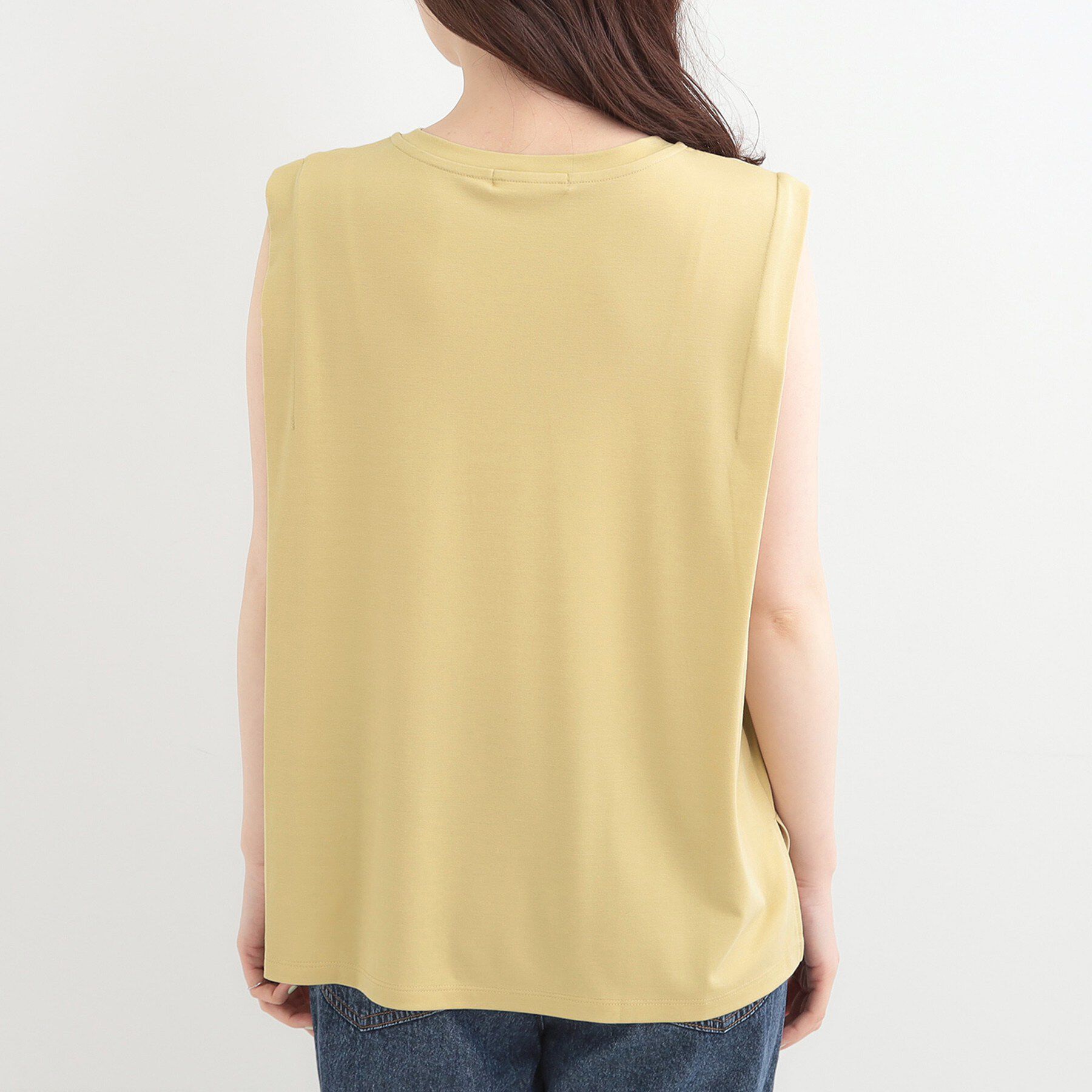 SHOO･LA･RUE「【UVカット/接触冷感】上品に涼し気 とろみタックノースリーブトップス」|Tシャツ・カットソー|