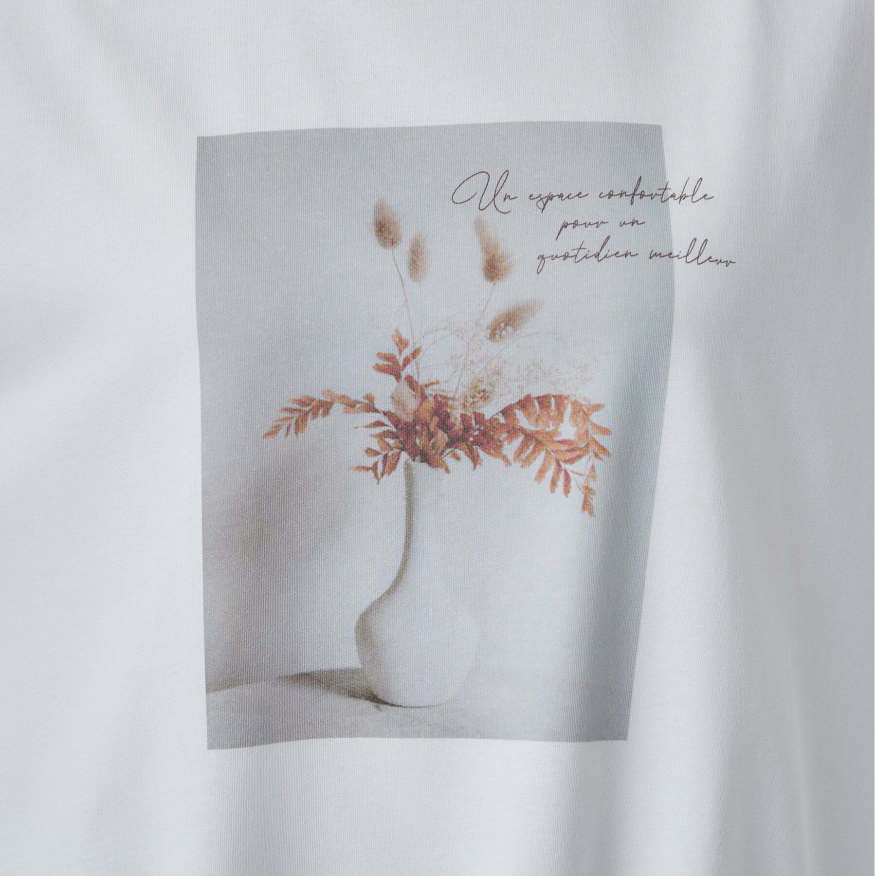 SHOO･LA･RUE「【ひんやり/体型カバー】プリントデザインが目を惹く 裾シャーリングTシャツ」|Tシャツ・カットソー|