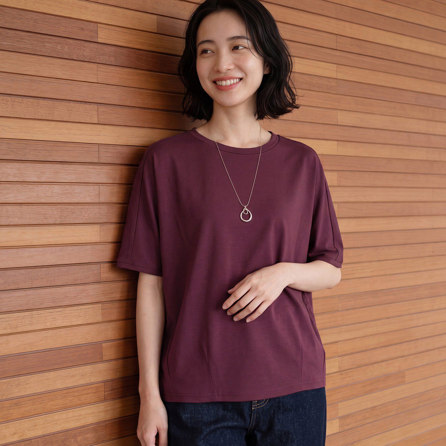 Dessin「【汗シミ防止/UVカット】ドルマンスリーブ プルオーバー」|Tシャツ・カットソー|