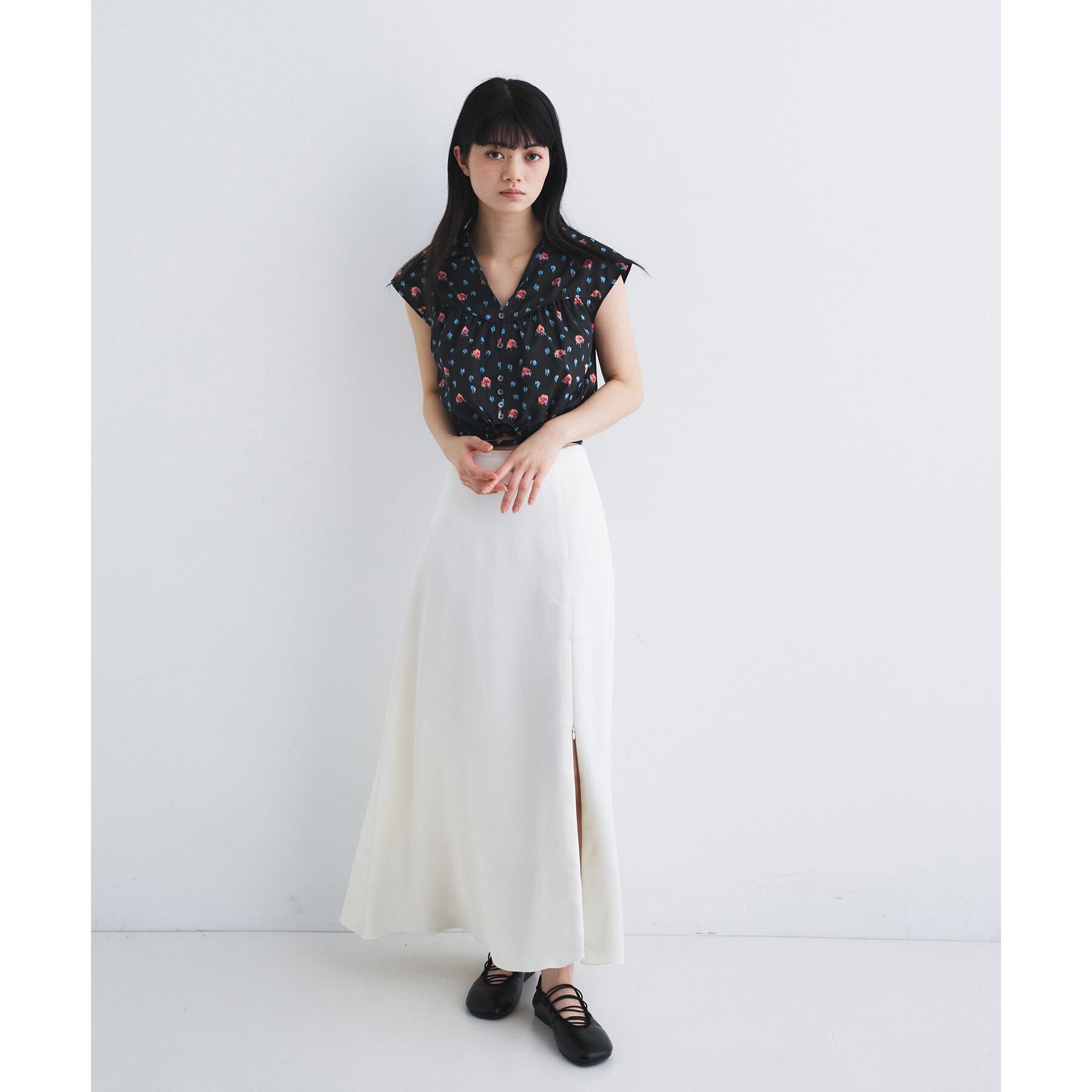 CODE A「satin slit flare skirt」|スカート|