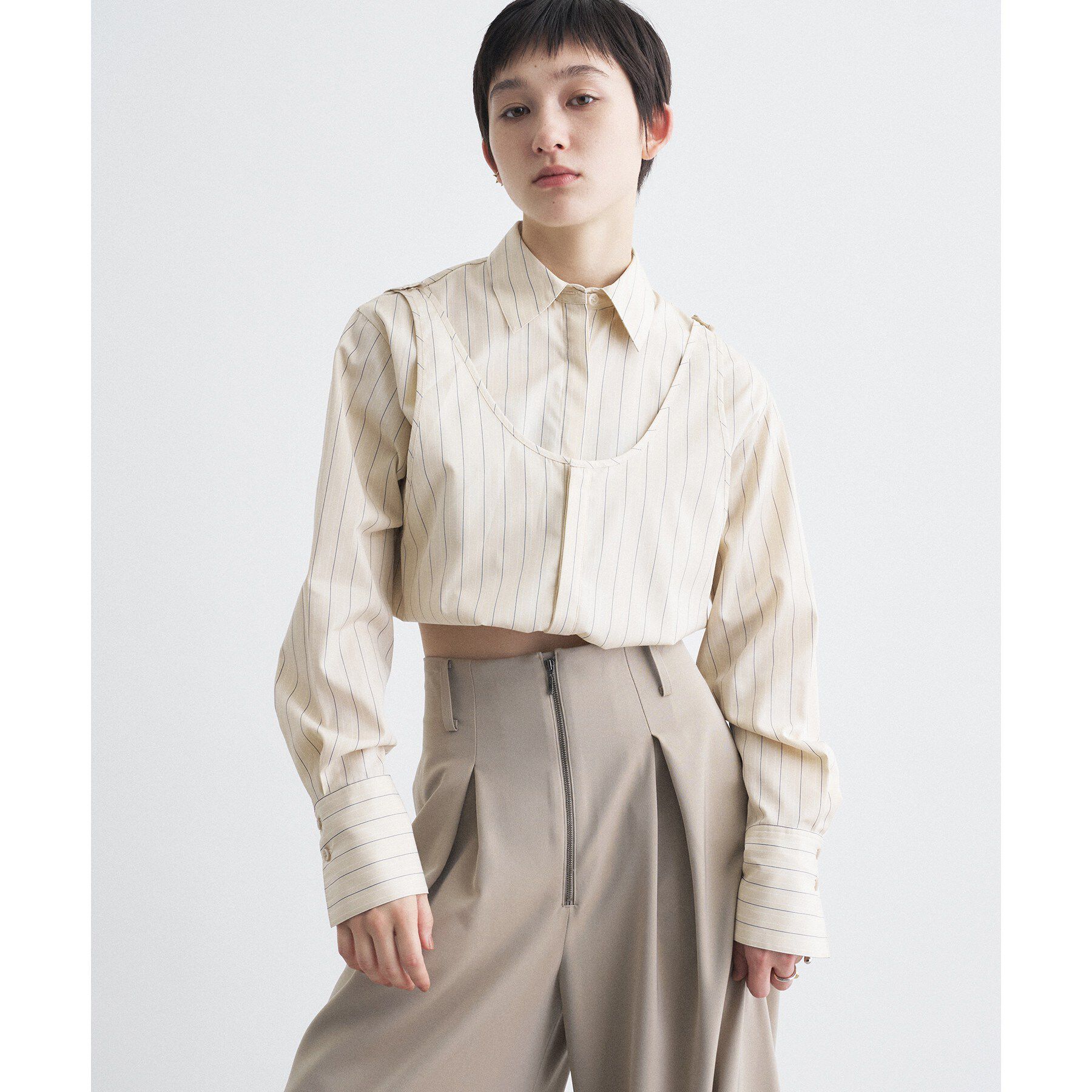 CODE A「flap detail stripe shirt」|シャツ・ブラウス|