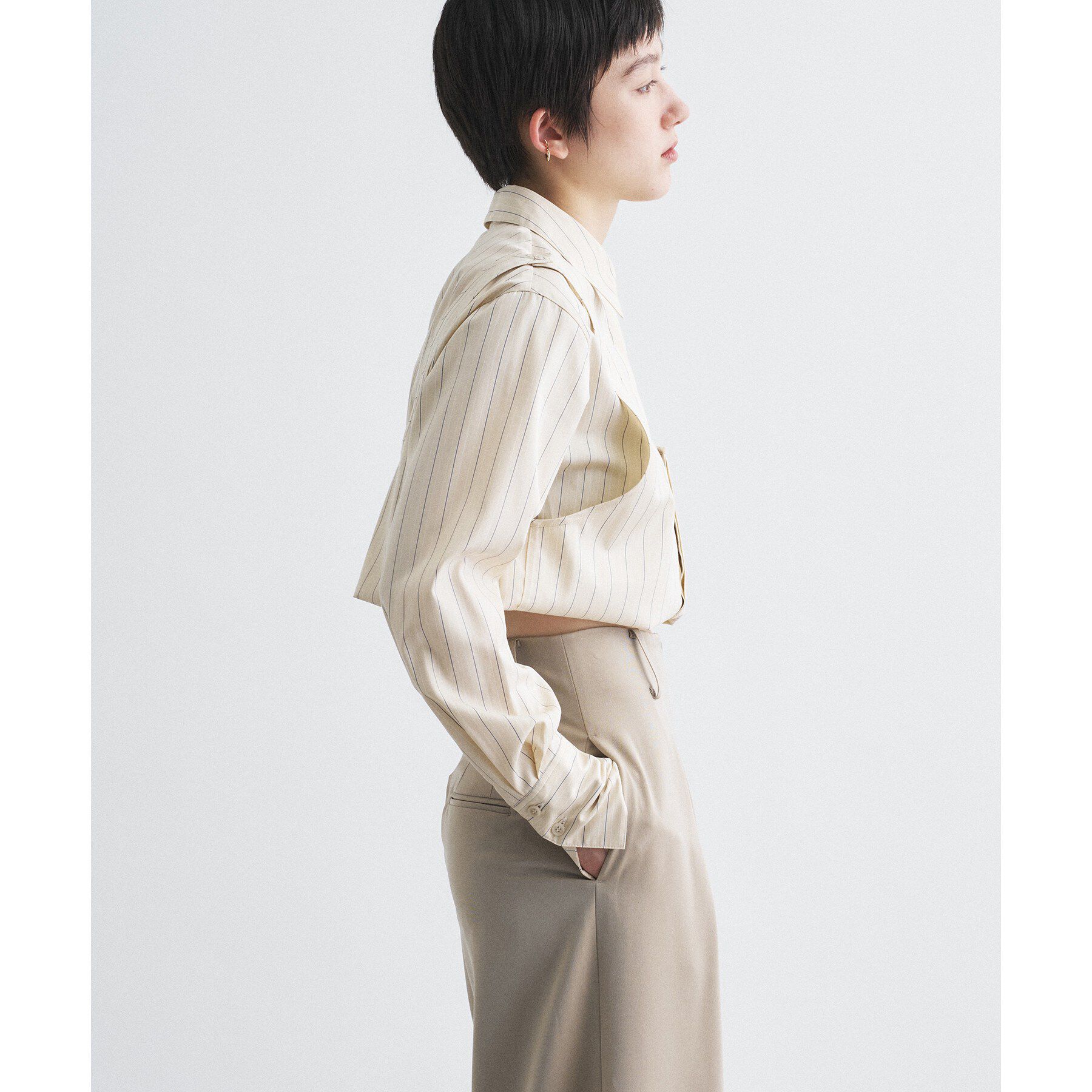 CODE A「flap detail stripe shirt」|シャツ・ブラウス|
