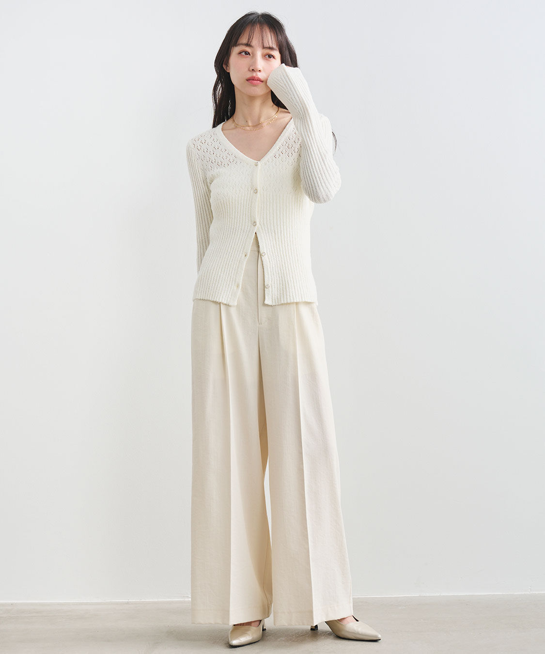 COCO DEAL「リネンライクバックフラップワイドパンツ」|スラックス|