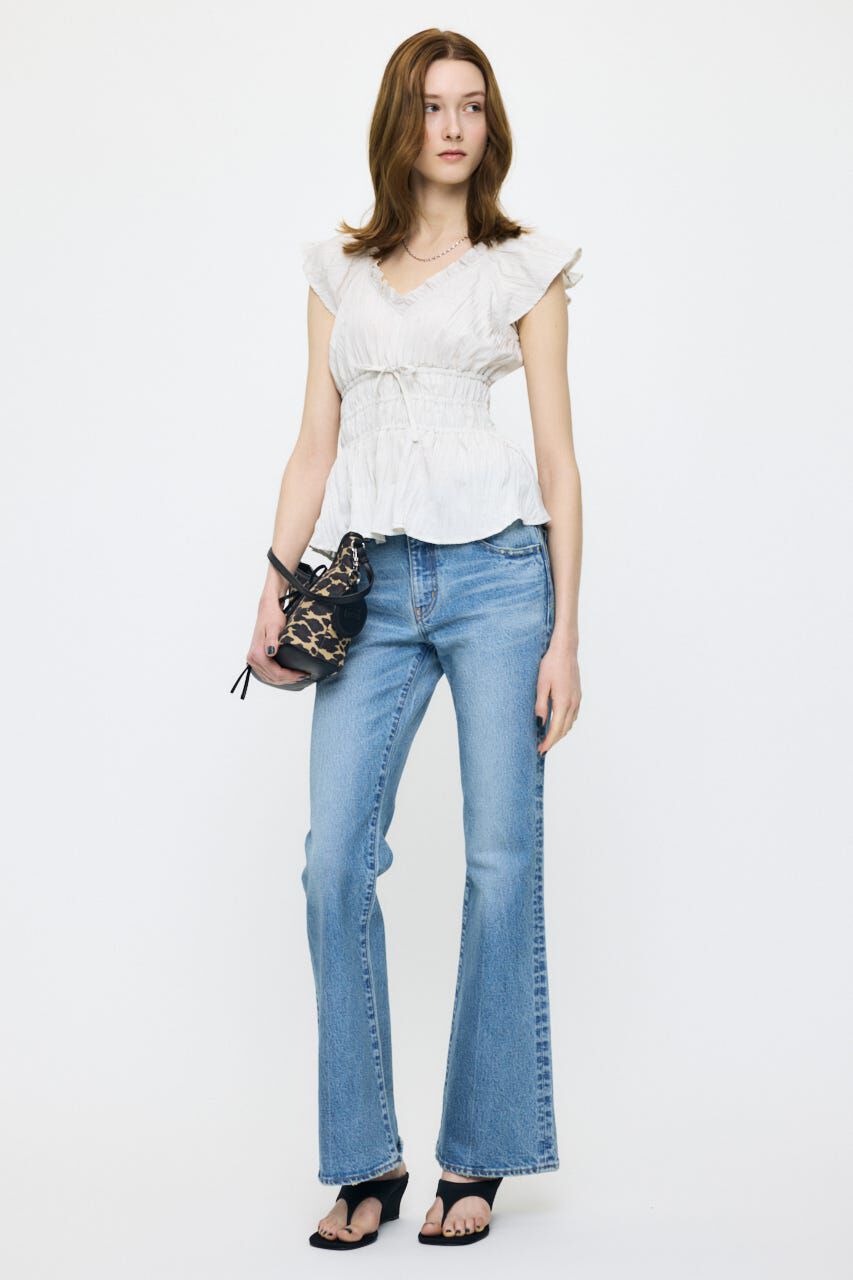 MOUSSY「WRINKLE RUFFLE SLEEVE ブラウス」|シャツ・ブラウス|