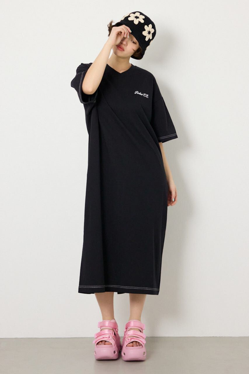 RODEO CROWNS「ハーフスリーブステッチワンピース」|ワンピース|BLK