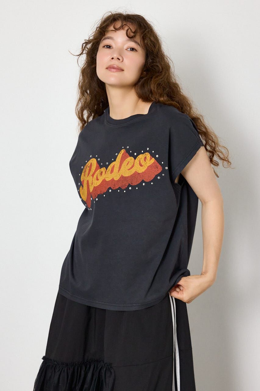 RODEO CROWNS「ロゴスタッズトップス」|Tシャツ・カットソー|BLK