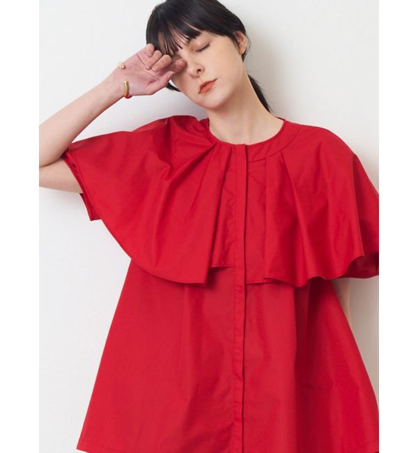 ELENDEEK「ASYME FRILL TUNIC BL」|シャツ・ブラウス|レッド