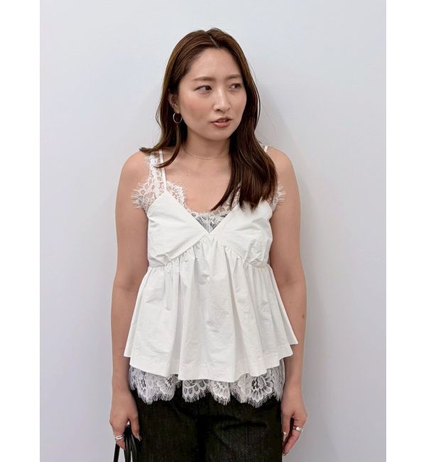 LAGUNAMOON「【WEB限定カラーあり】レースレイヤードランジェリーチュニック」|シャツ・ブラウス|