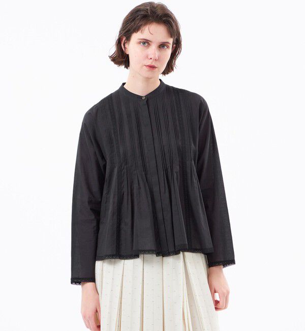 MACKINTOSH PHILOSOPHY「【WEB&一部店舗限定】コットンシルクレースブラウス」|シャツ・ブラウス|ブラック