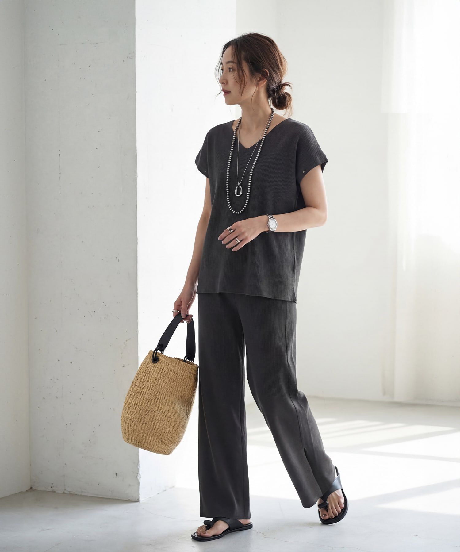 STYLE DELI「袖が外せる◆PUFFニットセットアップ」|ニット・セーター|チャコール