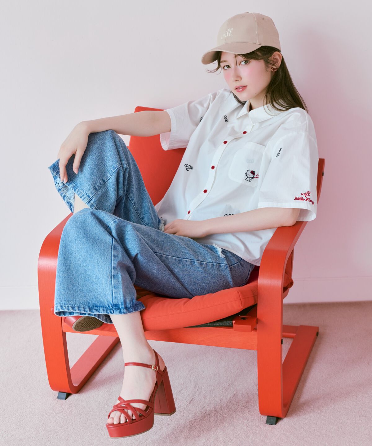 WILLSELECTION「WILLSELECTION&times;HELLO KITTY 刺繍クロップドシャツ」|シャツ・ブラウス|