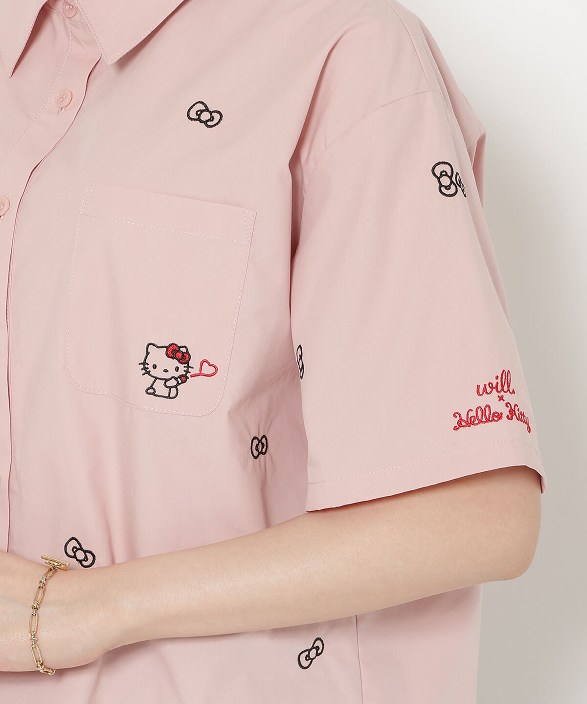 WILLSELECTION「WILLSELECTION&times;HELLO KITTY 刺繍クロップドシャツ」|シャツ・ブラウス|