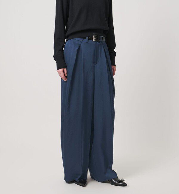 AEWEN MATOPH「＜AEWEN MATOPH＞サテンインタックパンツ ‐ ウォッシャブル - 」|その他|NAVY