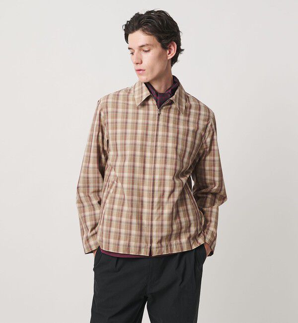 UNITED ARROWS「オータム チェック ジップブルゾン」|その他|BEIGE