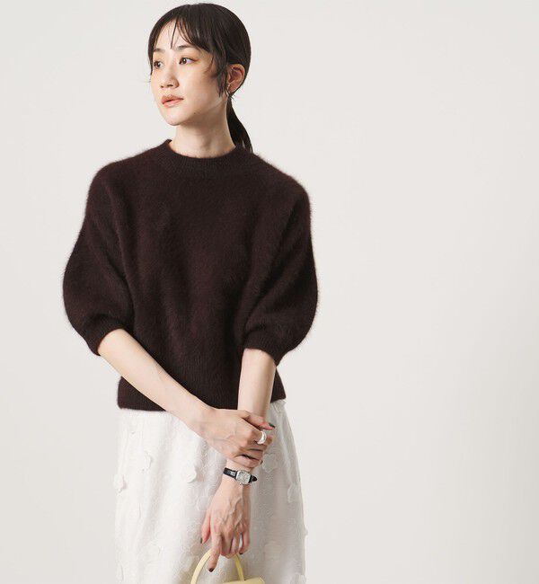 UNITED ARROWS「フォックスカシミヤ パフスリーブ ニット」|ニット・セーター|DK.BROWN