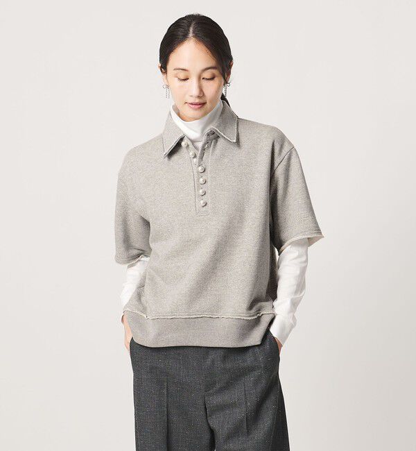 UNITED ARROWS「【別注】＜CINOH＞パールモチーフ スウェット ポロシャツ」|スウェット・ジャージ|MD.GRAY