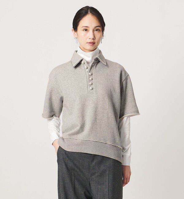 UNITED ARROWS「【別注】＜CINOH＞パールモチーフ スウェット ポロシャツ」|スウェット・ジャージ|