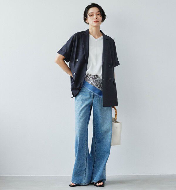 UNITED ARROWS green label relaxing「［size SHORTあり］ライト リネンライク ハーフスリーブ ジャケット UVカット 通気性」|テーラードジャケット|