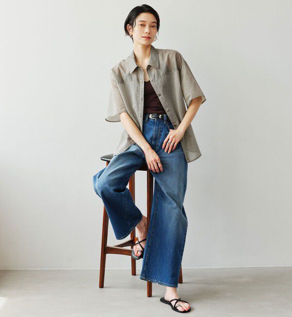 UNITED ARROWS green label relaxing「［size SHORTあり］リボンハイウエストシャツ」|シャツ・ブラウス|