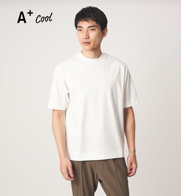UNITED ARROWS green label relaxing「A+ COOL スムース クルーネック カットソー -接触冷感・抗菌-」|Tシャツ・カットソー|WHITE