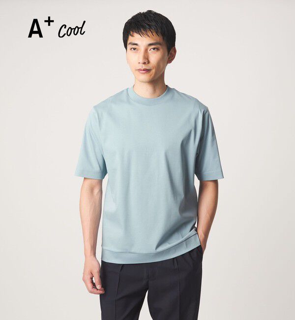 UNITED ARROWS green label relaxing「A+ COOL スムース クルーネック カットソー -接触冷感・抗菌-」|Tシャツ・カットソー|LT.BLUE