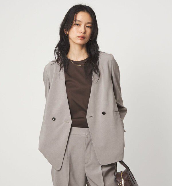 UNITED ARROWS green label relaxing「［size SHORT/TALLあり］トリアセ ノーラペル ジャケット 」|ノーカラージャケット|