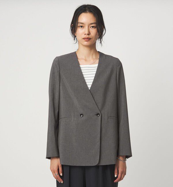 UNITED ARROWS green label relaxing「［size SHORT/TALLあり］トリアセ ノーラペル ジャケット 」|ノーカラージャケット|