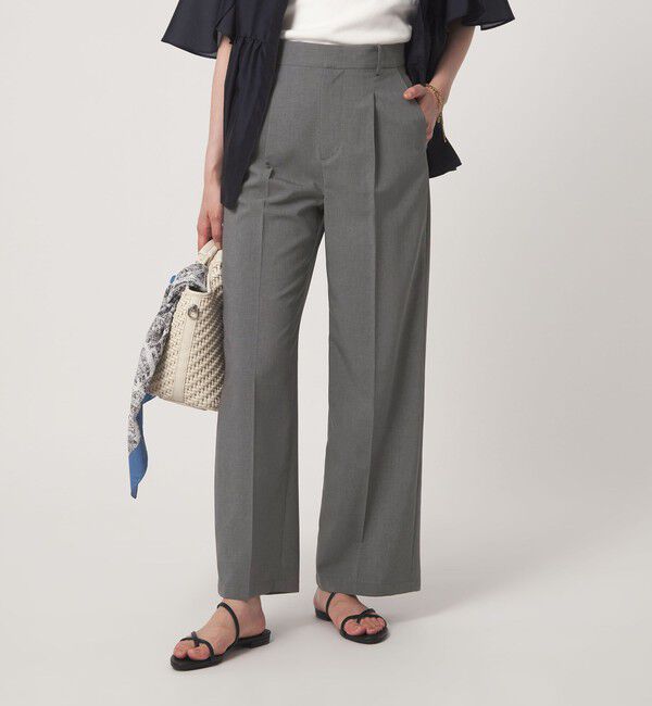 UNITED ARROWS green label relaxing「［size SHORT/TALLあり］トリアセ ワイドストレート パンツ」|スラックス|