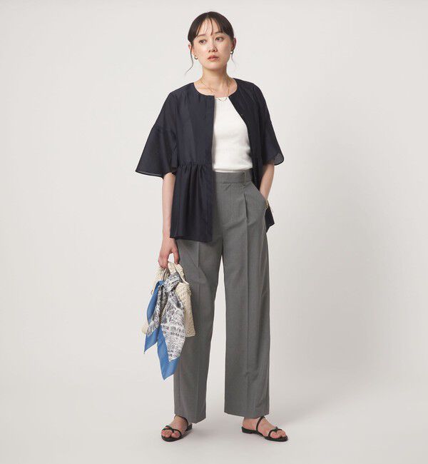 UNITED ARROWS green label relaxing「［size SHORT/TALLあり］トリアセ ワイドストレート パンツ」|スラックス|