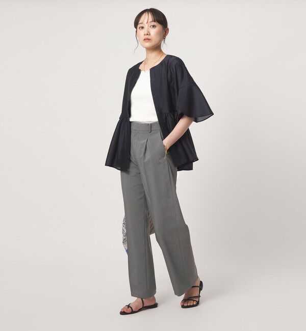 UNITED ARROWS green label relaxing「［size SHORT/TALLあり］トリアセ ワイドストレート パンツ」|スラックス|
