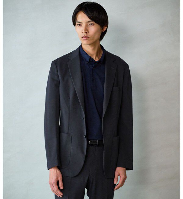 UNITED ARROWS green label relaxing「A+ air オックスジャージ 2B スタンダード セットアップ ジャケット -ウォッシャブル・ストレッチ・通気性-」|テーラードジャケット|