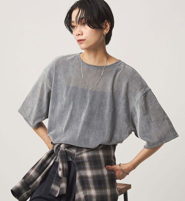 UNITED ARROWS green label relaxing「シアーフロッキー ショートスリーブ Tシャツ」|Tシャツ・カットソー|MD.GRAY