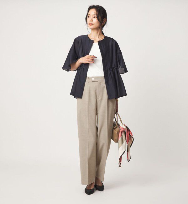 UNITED ARROWS green label relaxing「リネンライク ストレート パンツ 2 マシンウォッシャブル 接触冷感」|スラックス|