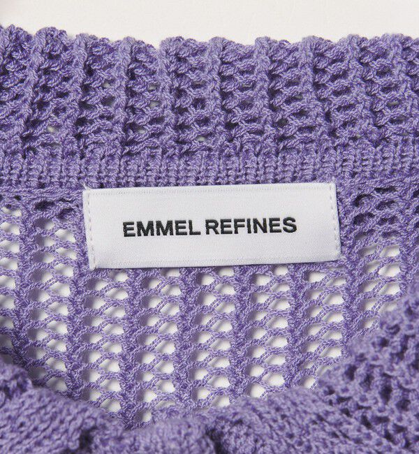 EMMEL REFINES「＜EMMEL REFINES＞EM クルミボタン メッシュ エリツキ カーディガン」|カーディガン|