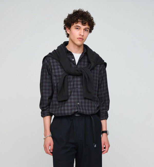 UNITED ARROWS green label relaxing「トーマスメイソン ビエラ チェック  ジャストルーズ レギュラーカラー 長袖 シャツ」|シャツ・ブラウス|MD.GRAY