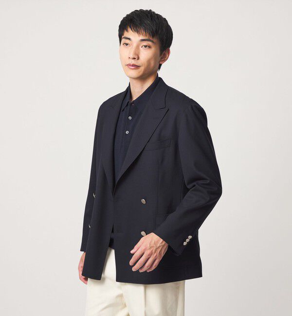 UNITED ARROWS green label relaxing「TW サージ ダブルブレスト PKD ブレザー ジャケット -ストレッチ-」|テーラードジャケット|NAVY