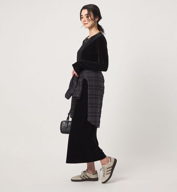 UNITED ARROWS green label relaxing「［size SHORTあり］ベロア ロングスリーブ ワンピース」|ワンピース|