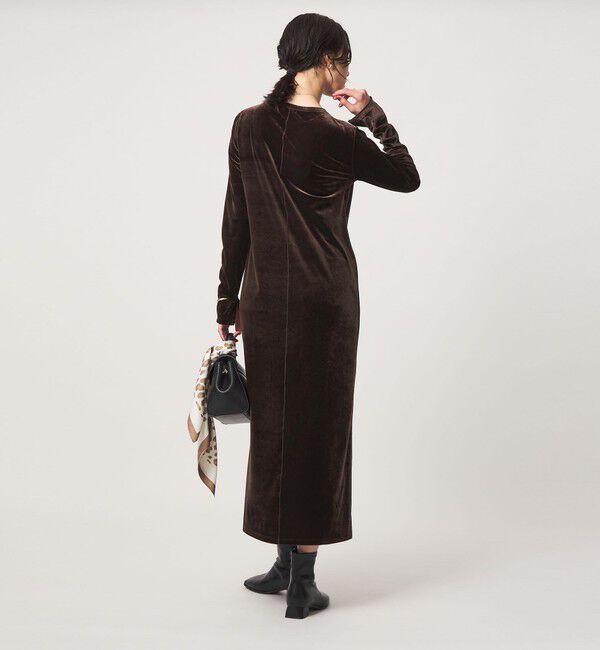 UNITED ARROWS green label relaxing「［size SHORTあり］ベロア ロングスリーブ ワンピース」|ワンピース|